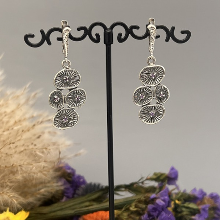 Серебряные серьги Кувшинки